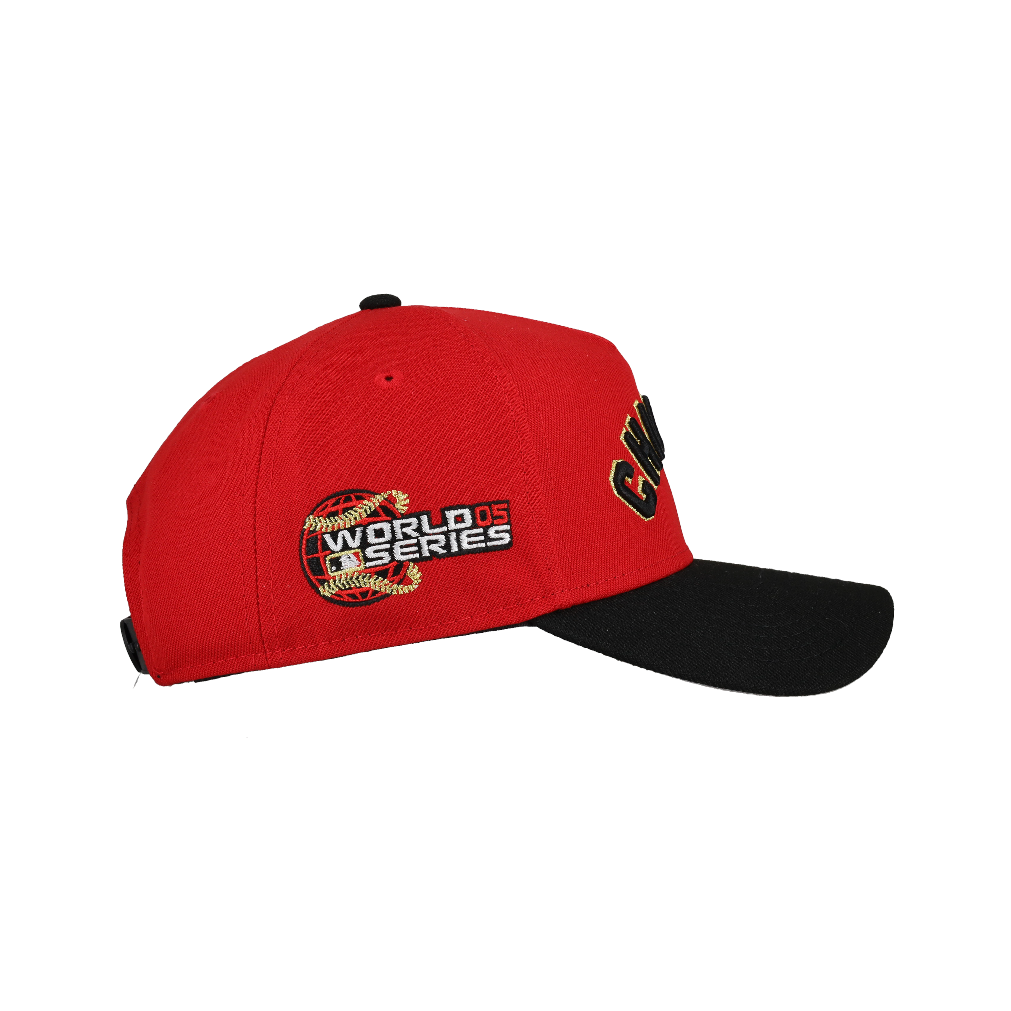 Chicago White Sox 9Forty A Frame Snapback Hat (Black/Red/Gold)