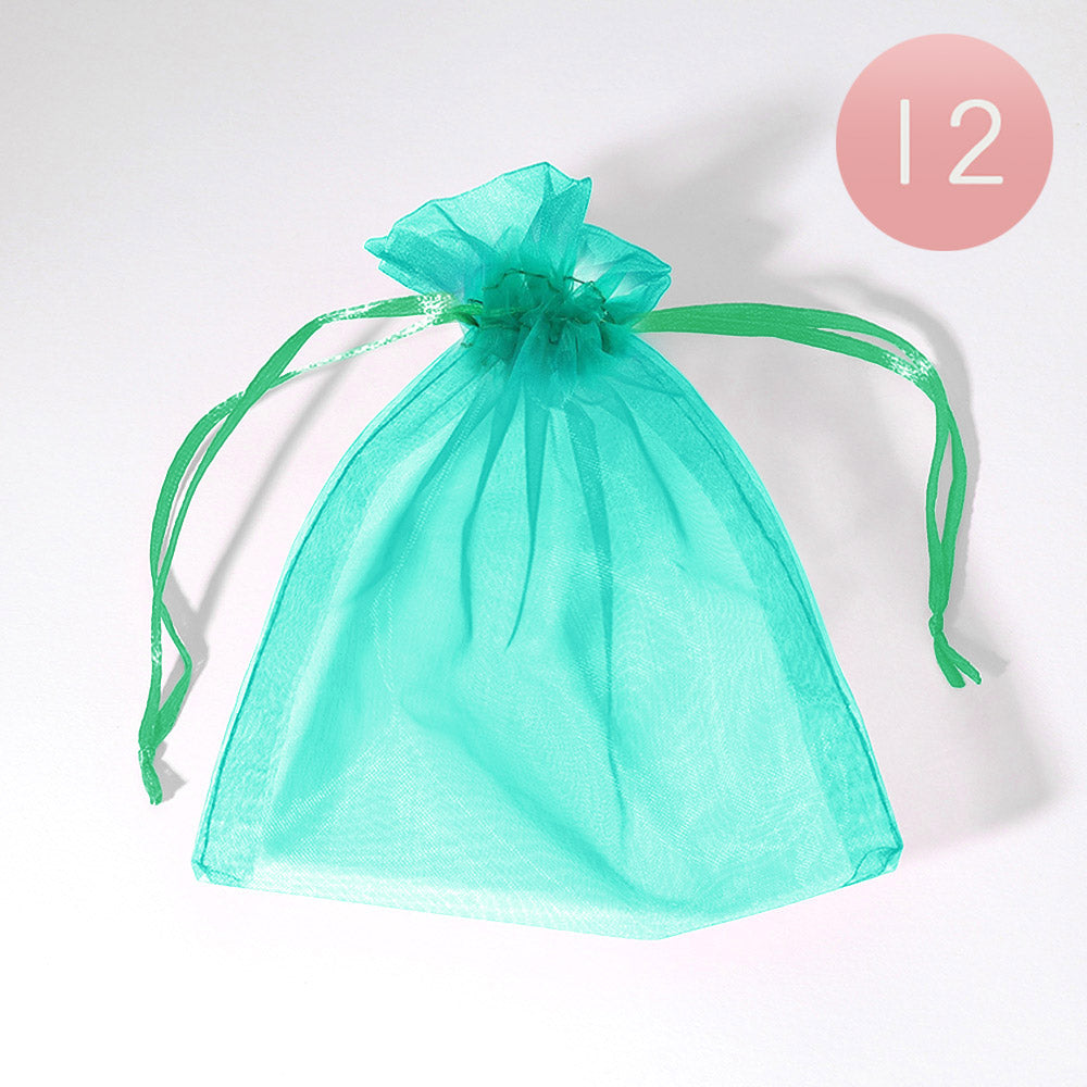 12PCS - 5.5 X 6.5 Ribboned Organza Gift Bags