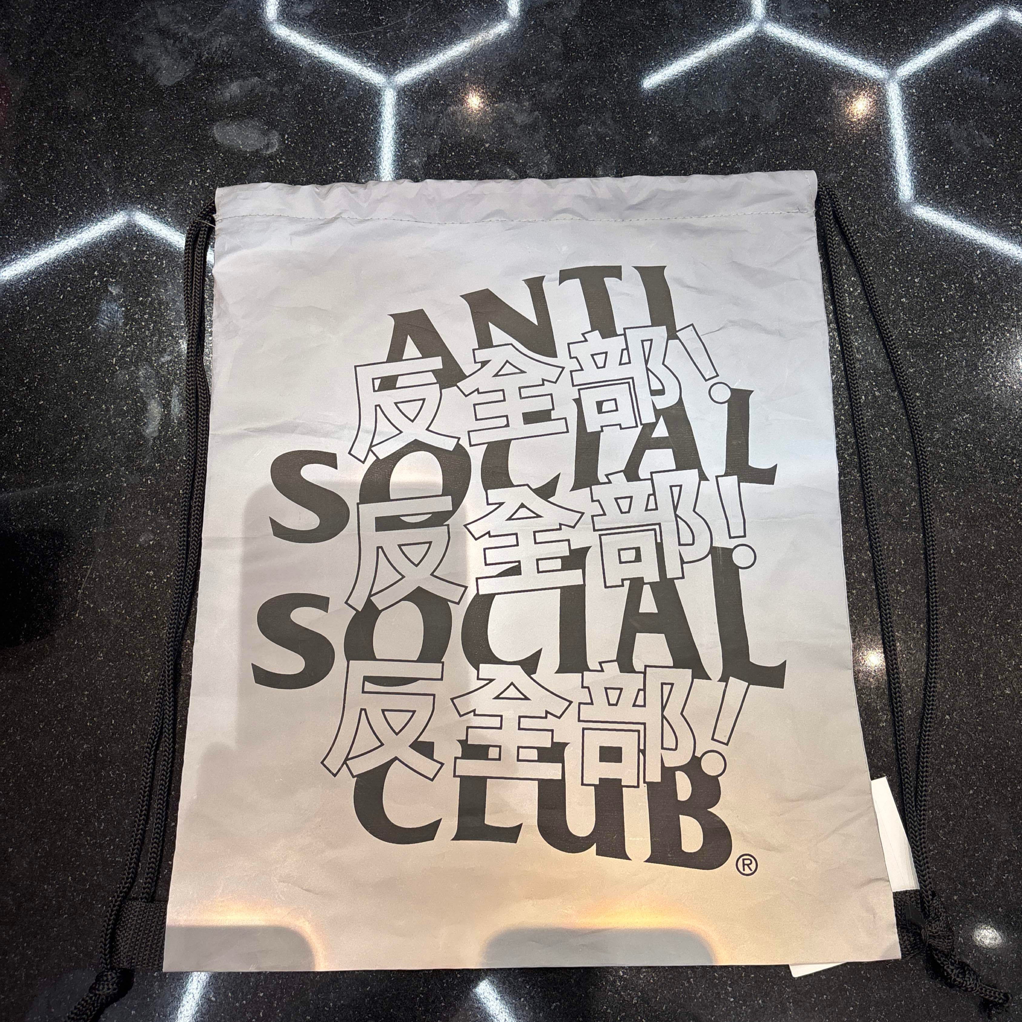 Anti social social club drawstring bag 3M