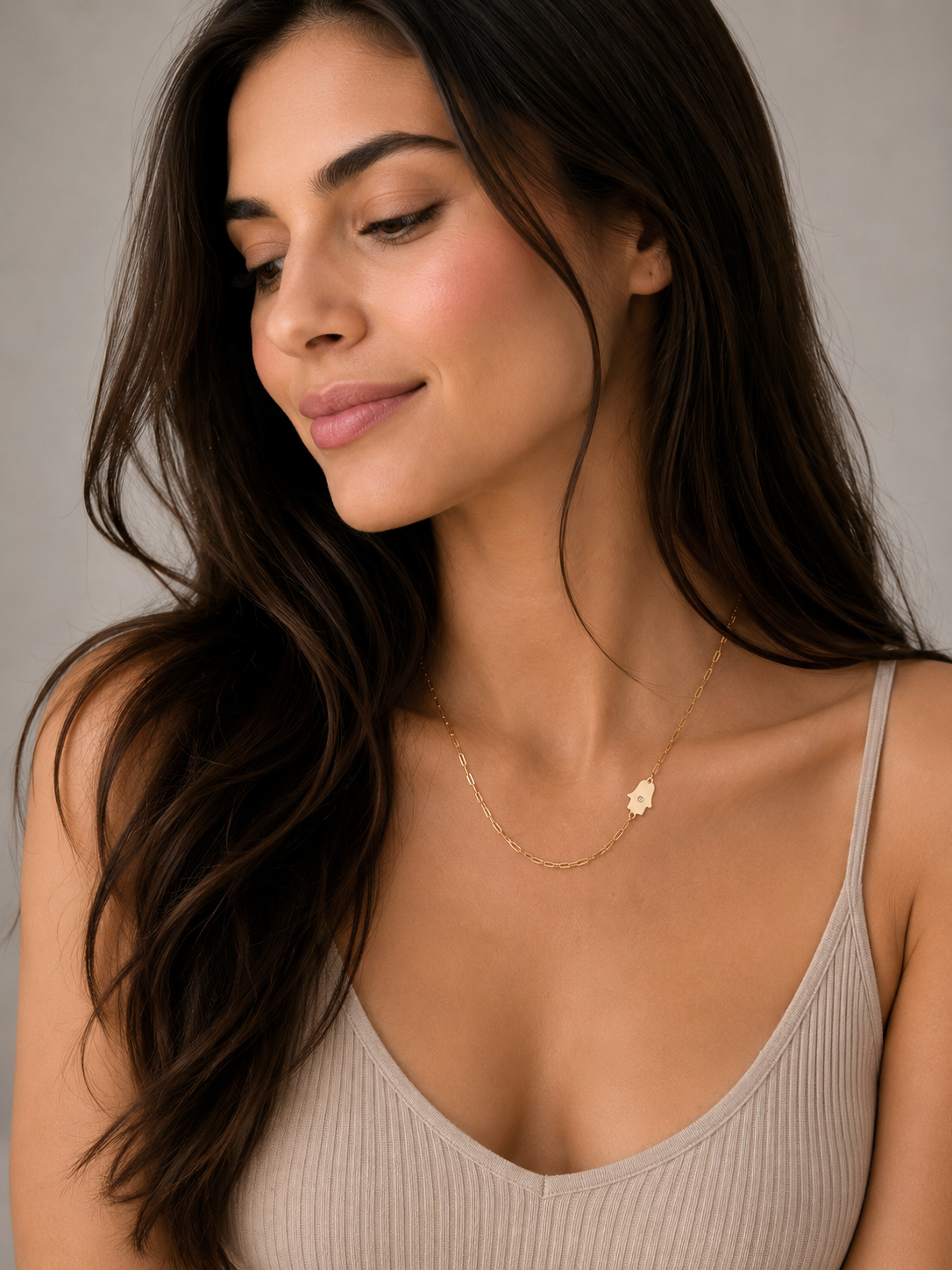 Dani Symbols  Diamond Paperclip Necklace