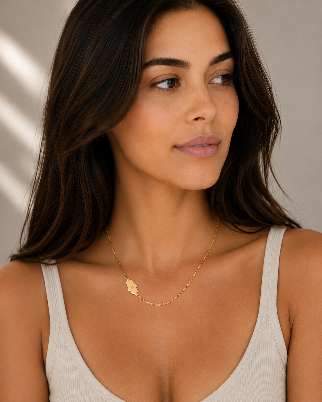 Dani Hamsa Classic Diamond Necklace