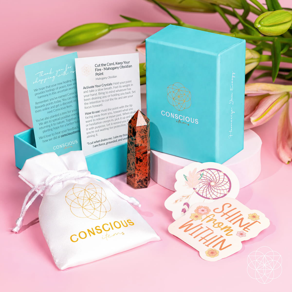 Cut the Cord, Keep Your Fire - Mahogany Obsidian Point