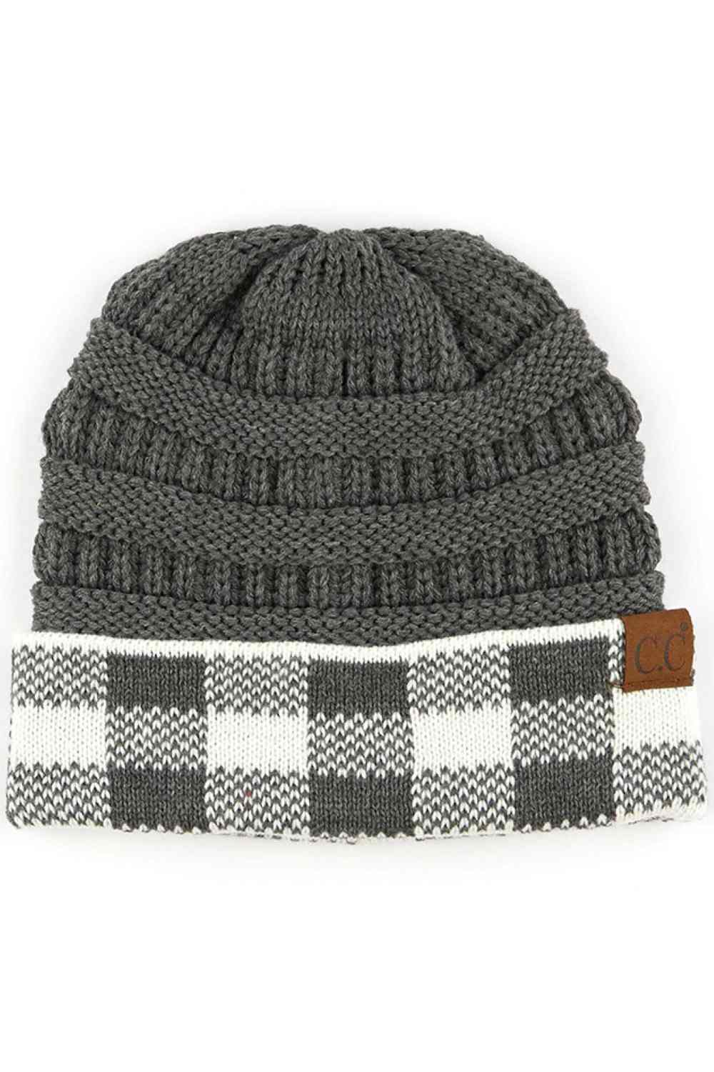 C.C Buffalo Check Cuff Knit Beanie