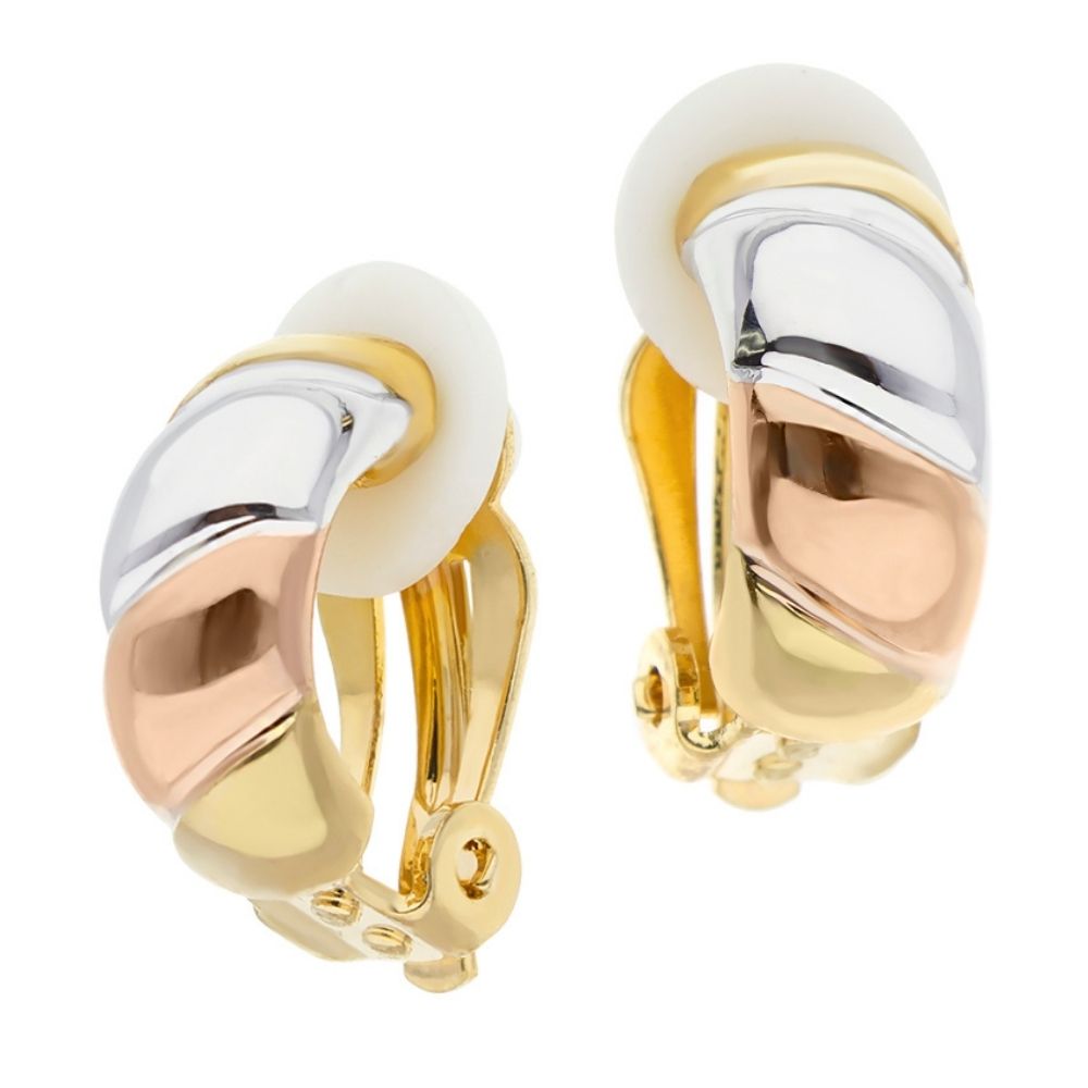 Socialite Earrings — Ridged Half-Hoop Clip