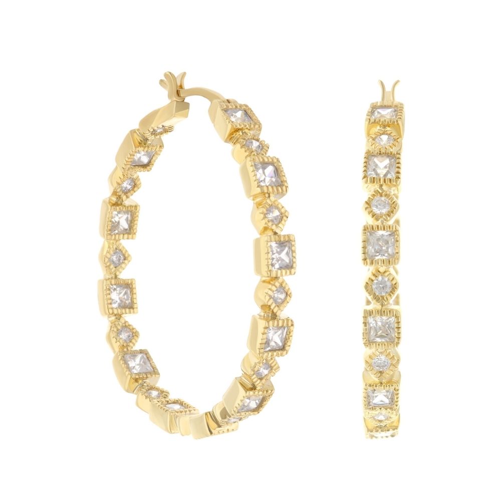 Pave Hoop Earrings