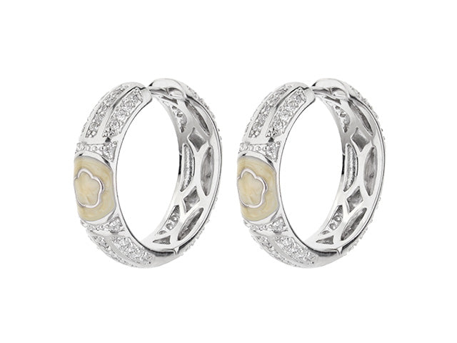 Dancing Daisy Earrings — Pavé Flower Huggie