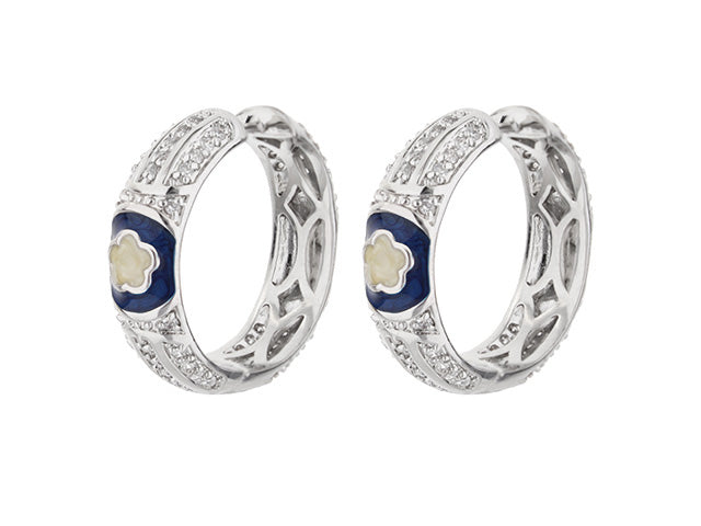 Dancing Daisy Earrings — Pavé Flower Huggie