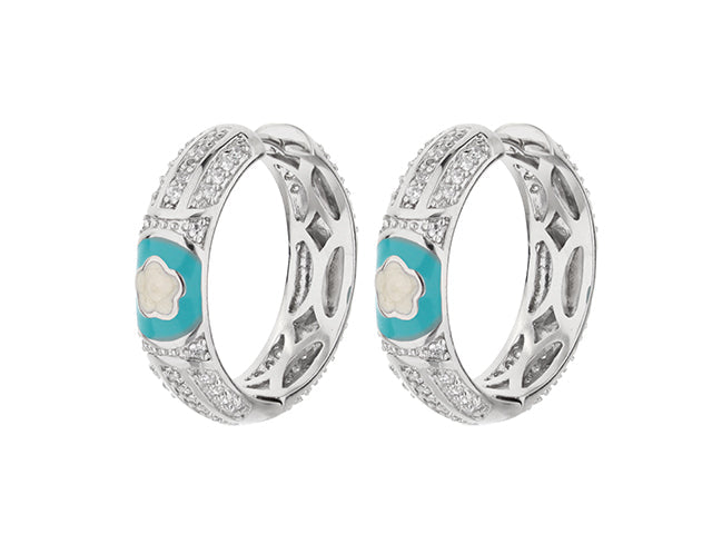 Dancing Daisy Earrings — Pavé Flower Huggie