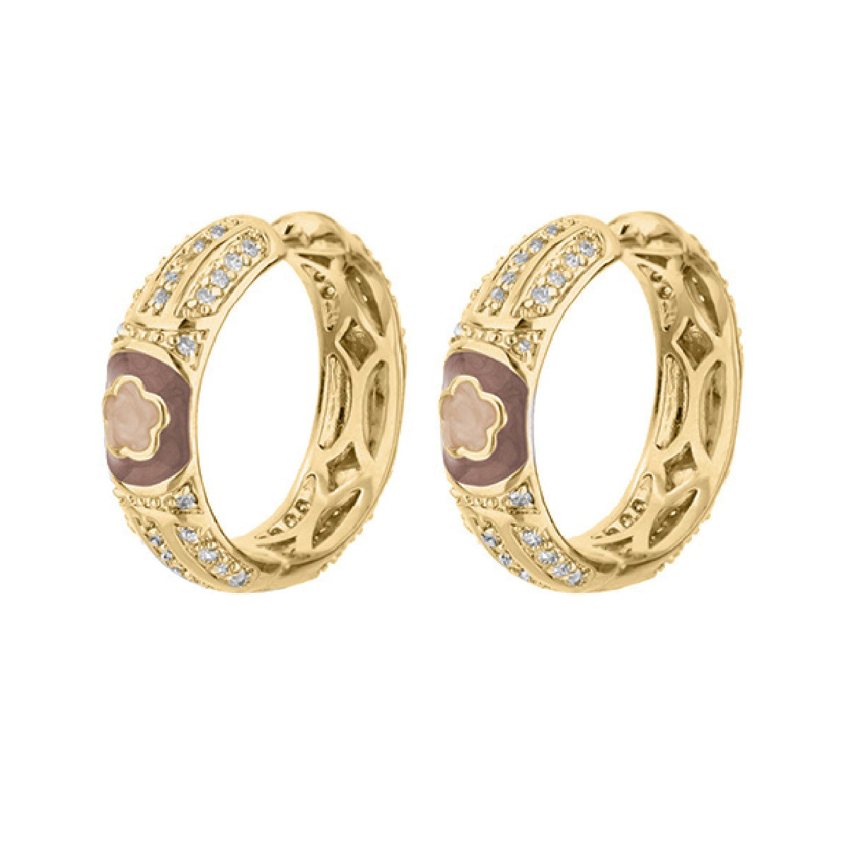 Dancing Daisy Earrings — Pavé Flower Huggie