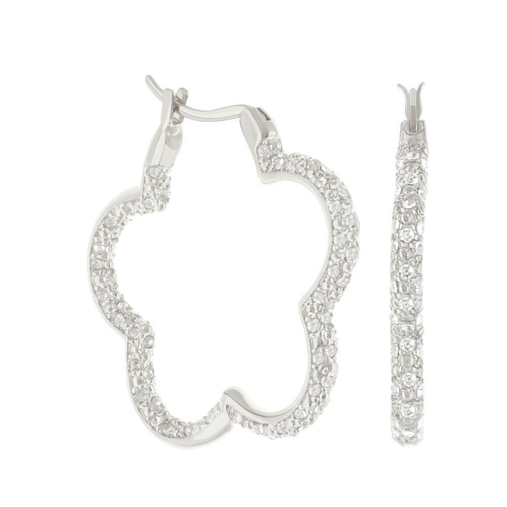 Daisy Pave Hoop Earrings — Polished Edge