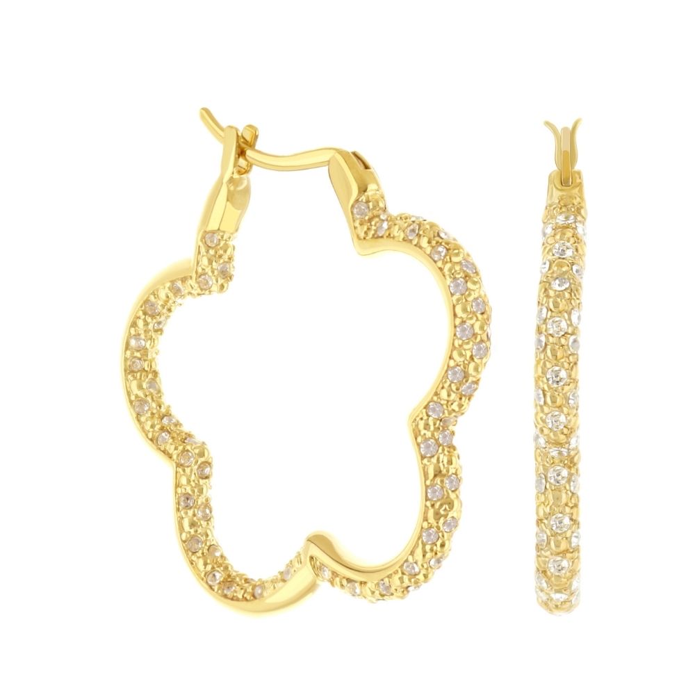 Daisy Pave Hoop Earrings — Polished Edge