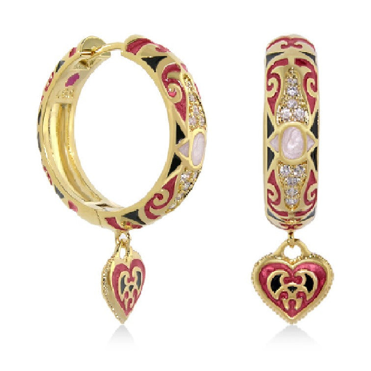 Bows and Hearts Earrings Crafted