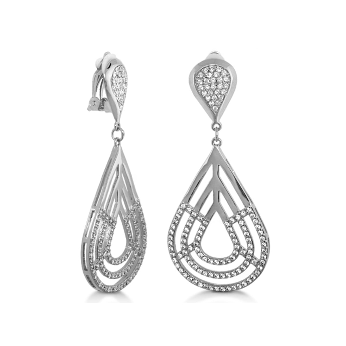 Orbital — Pavé Teardrop Clip