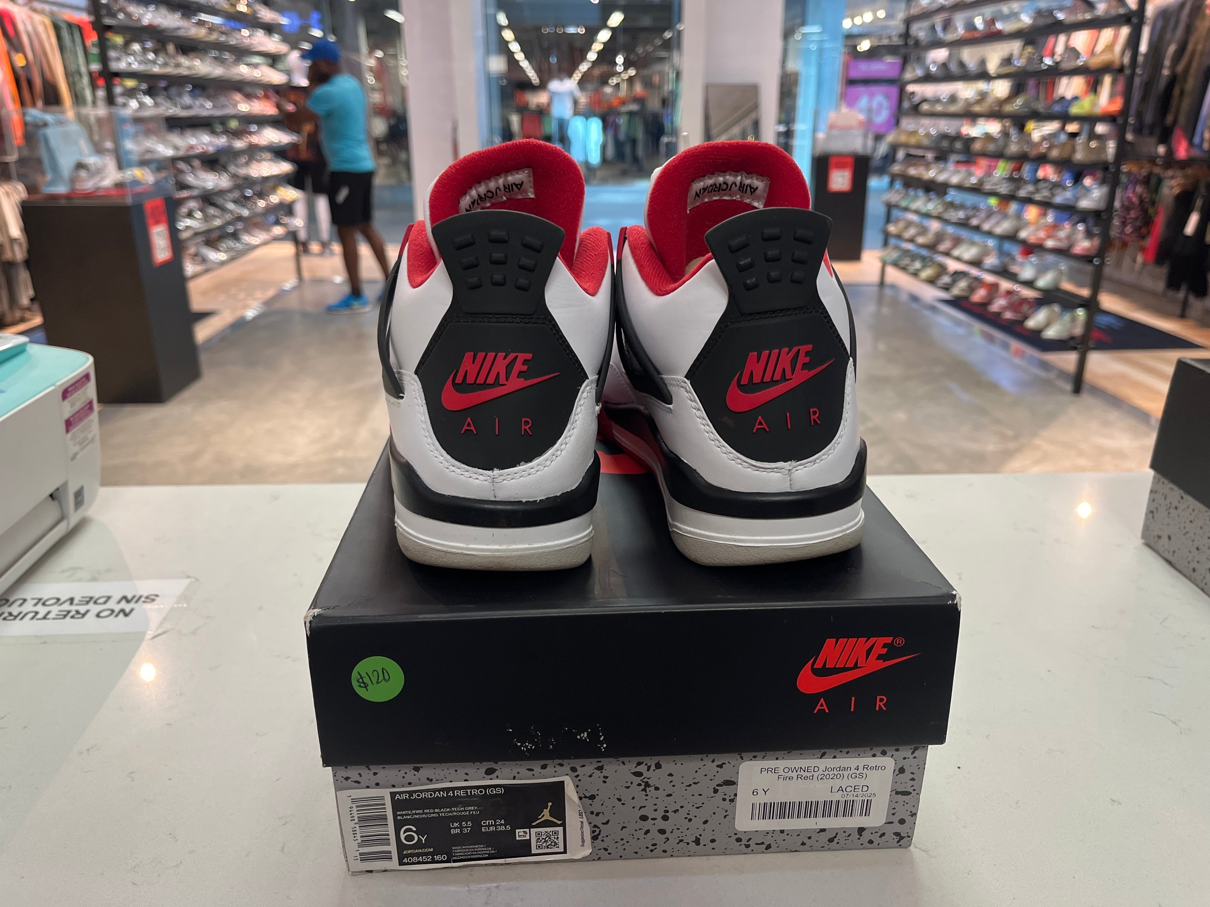 PRE OWNED Jordan 4 Retro Fire Red (2020) (GS)