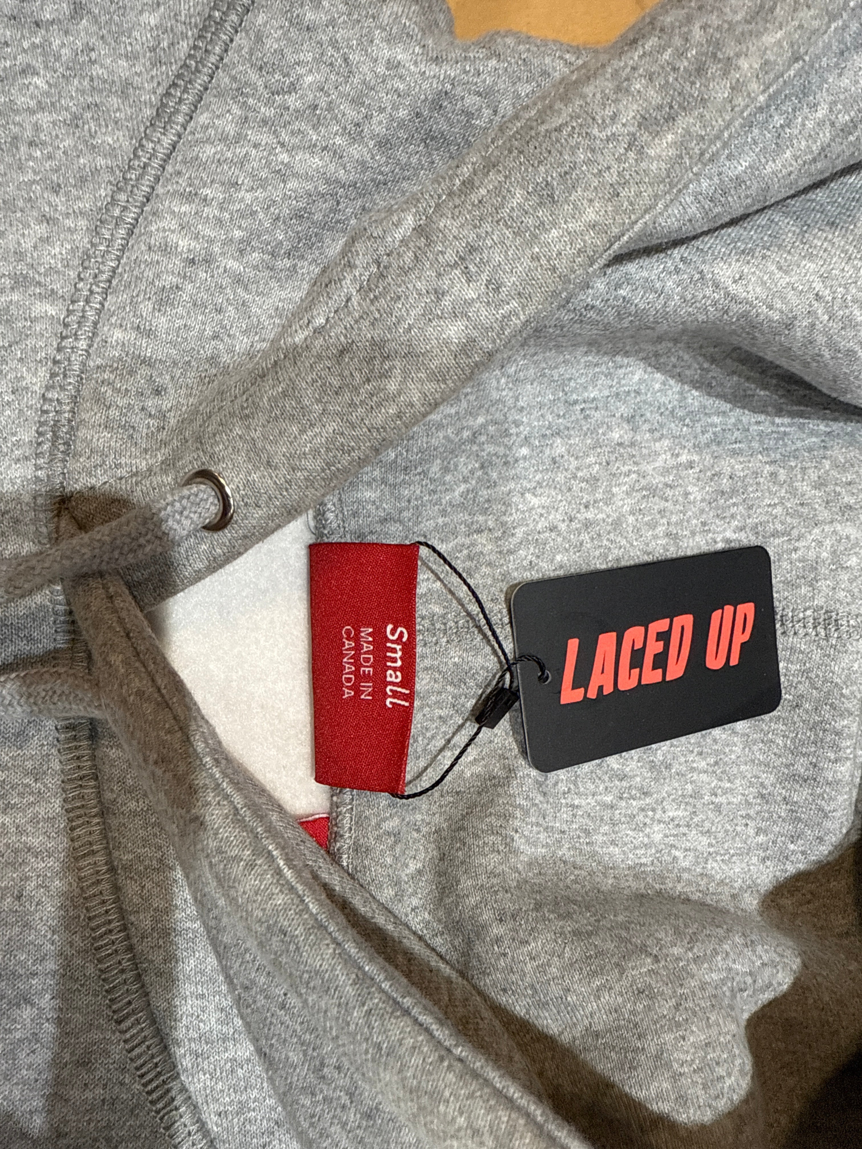 PRE OWNED Supreme Cross Box Logo Hooded Sweatshirt Heather Grey