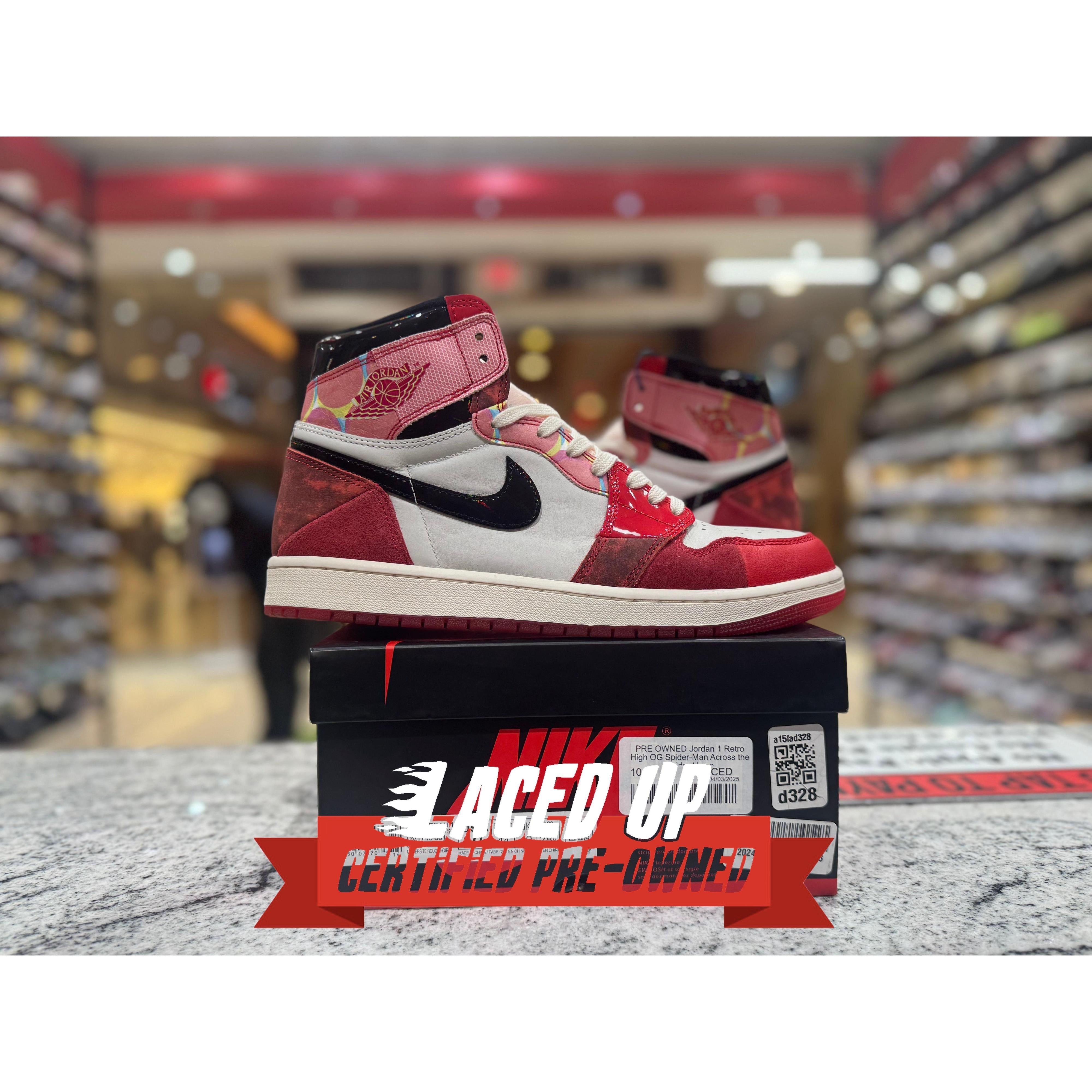 PRE OWNED Jordan 1 Retro High OG Spider-Man Across the Spider-Verse
