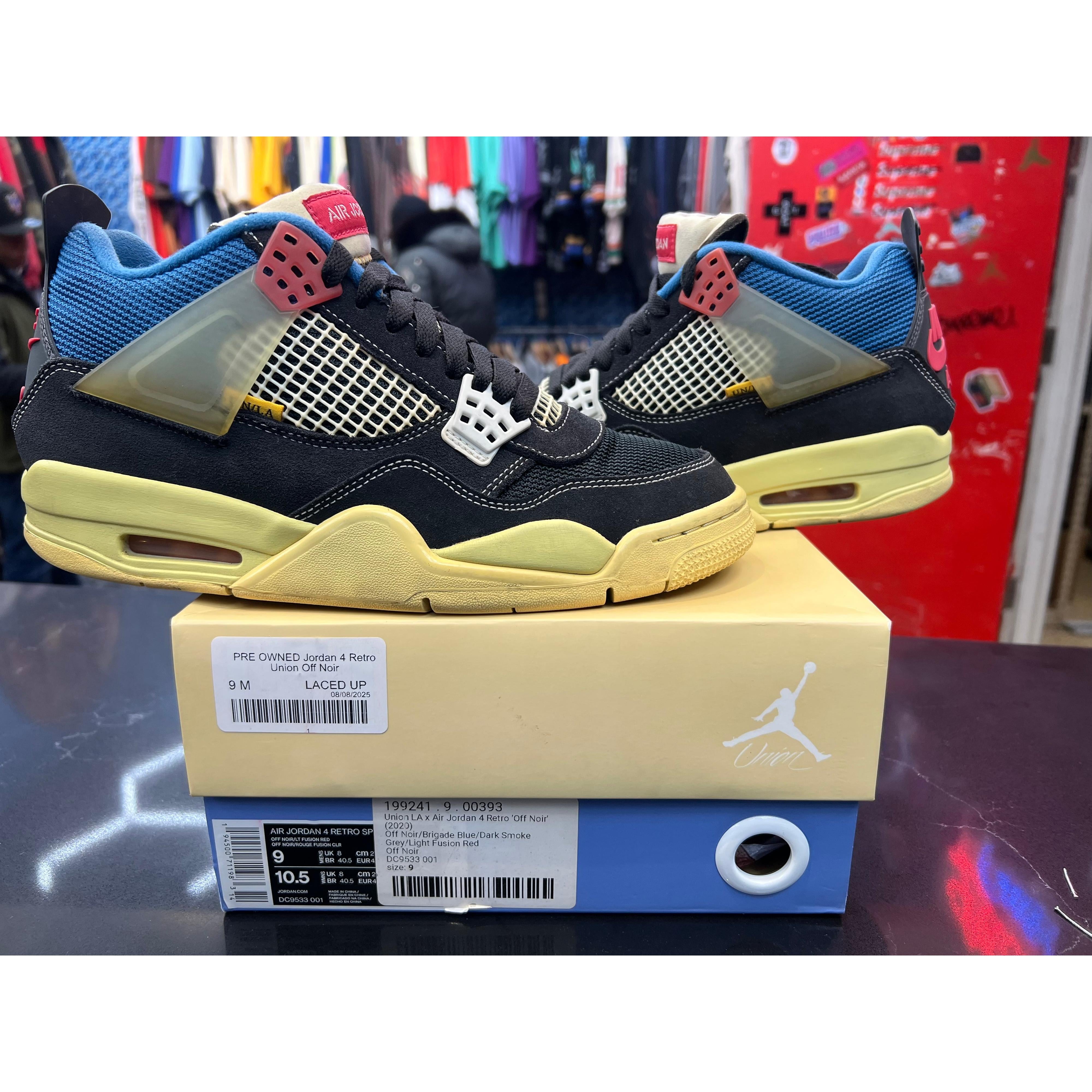 PRE OWNED Jordan 4 Retro Union Off Noir