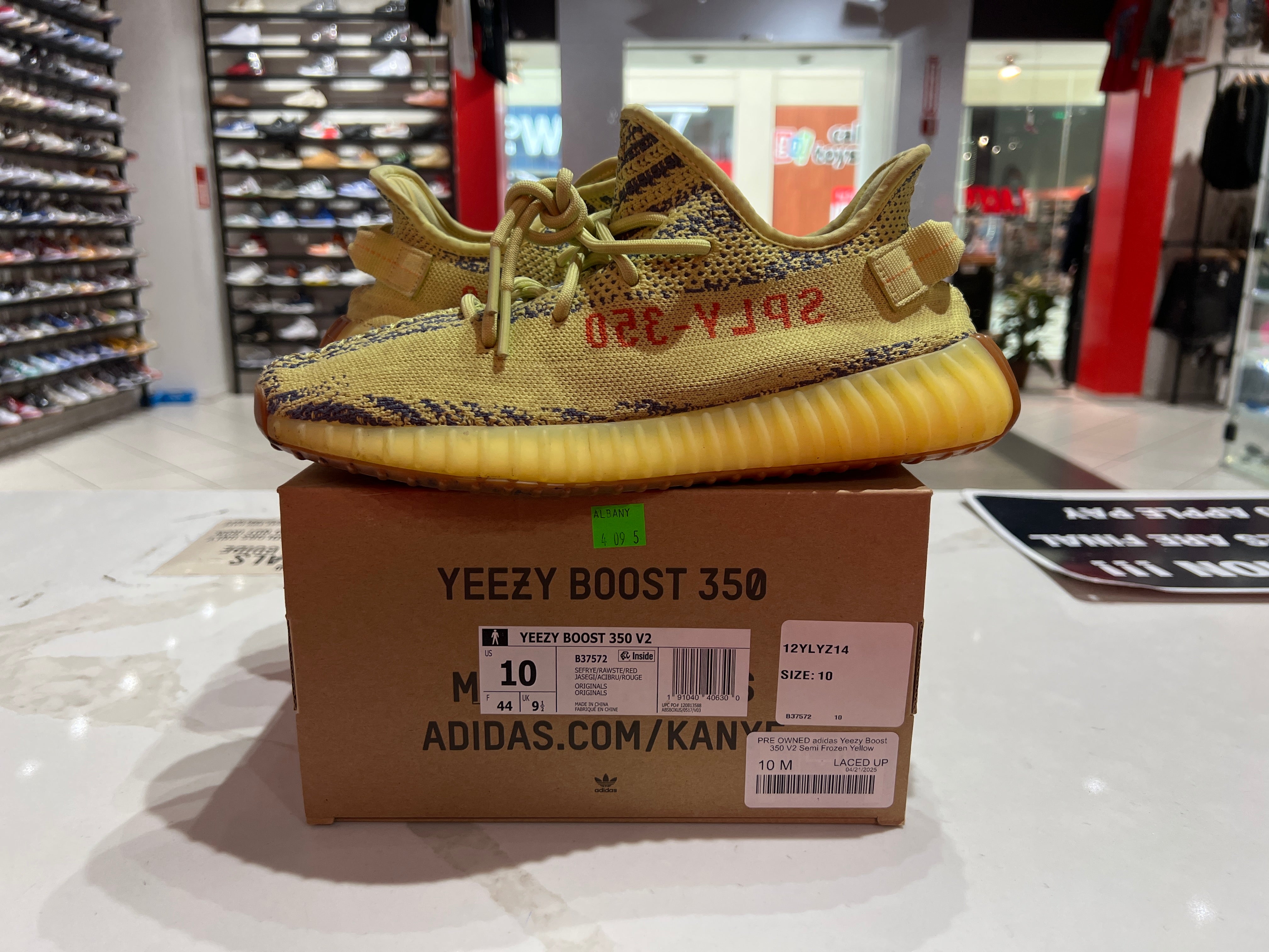 PRE OWNED adidas Yeezy Boost 350 V2 Semi Frozen Yellow