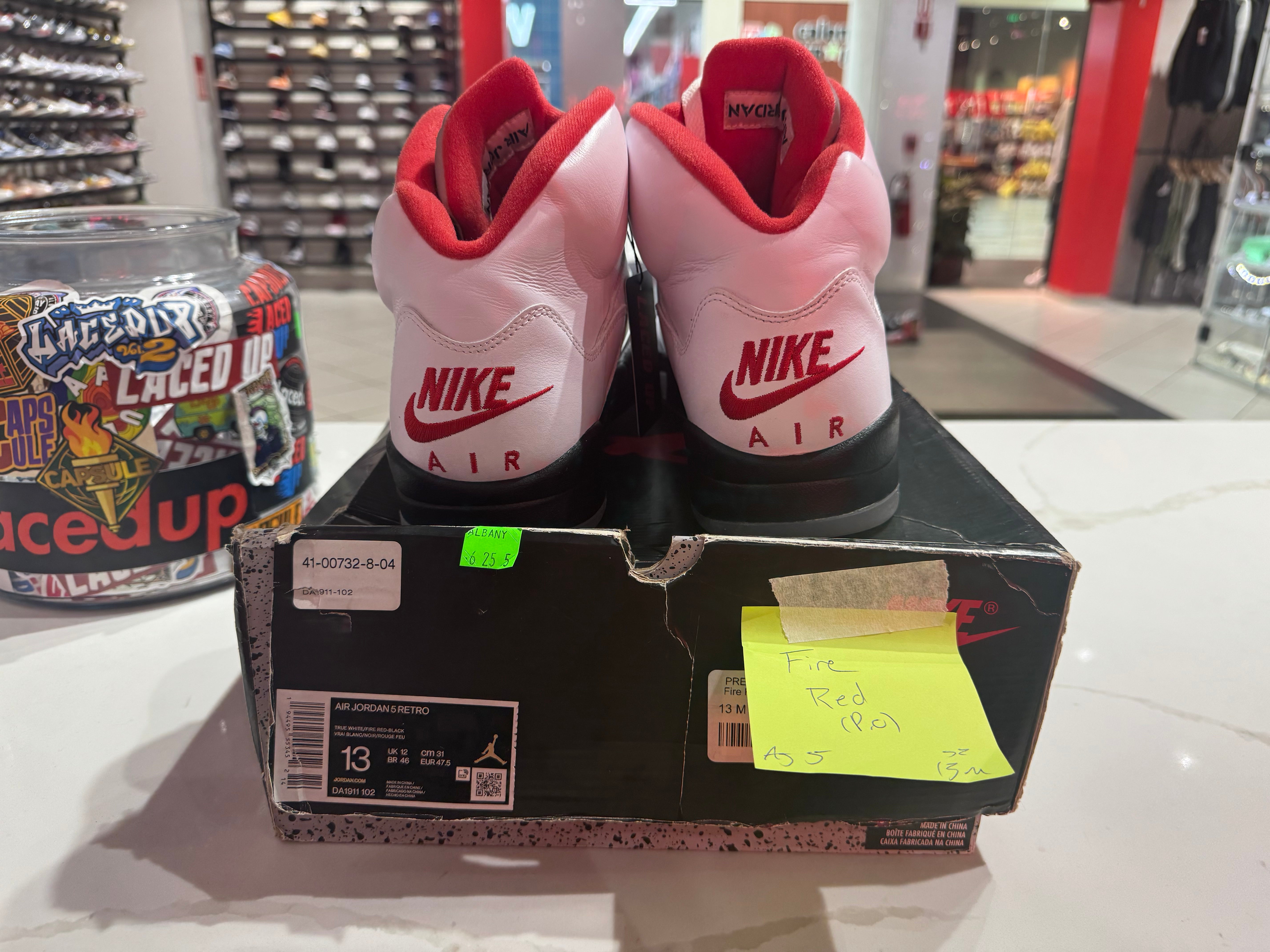 PRE OWNED Jordan 5 Retro Fire Red Silver Tongue (2020)