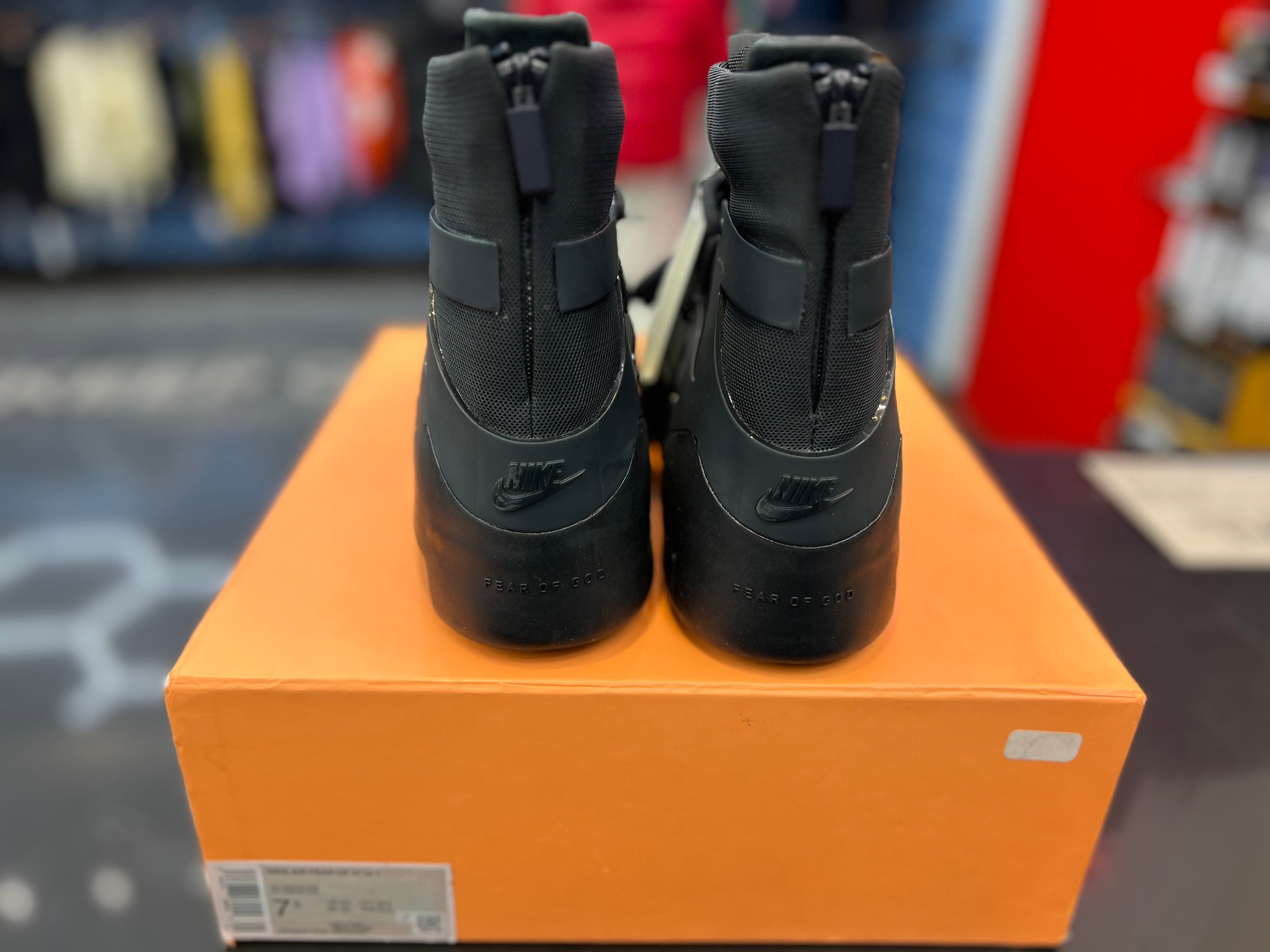 PRE OWNED Air Fear of God 1 "Triple Black"