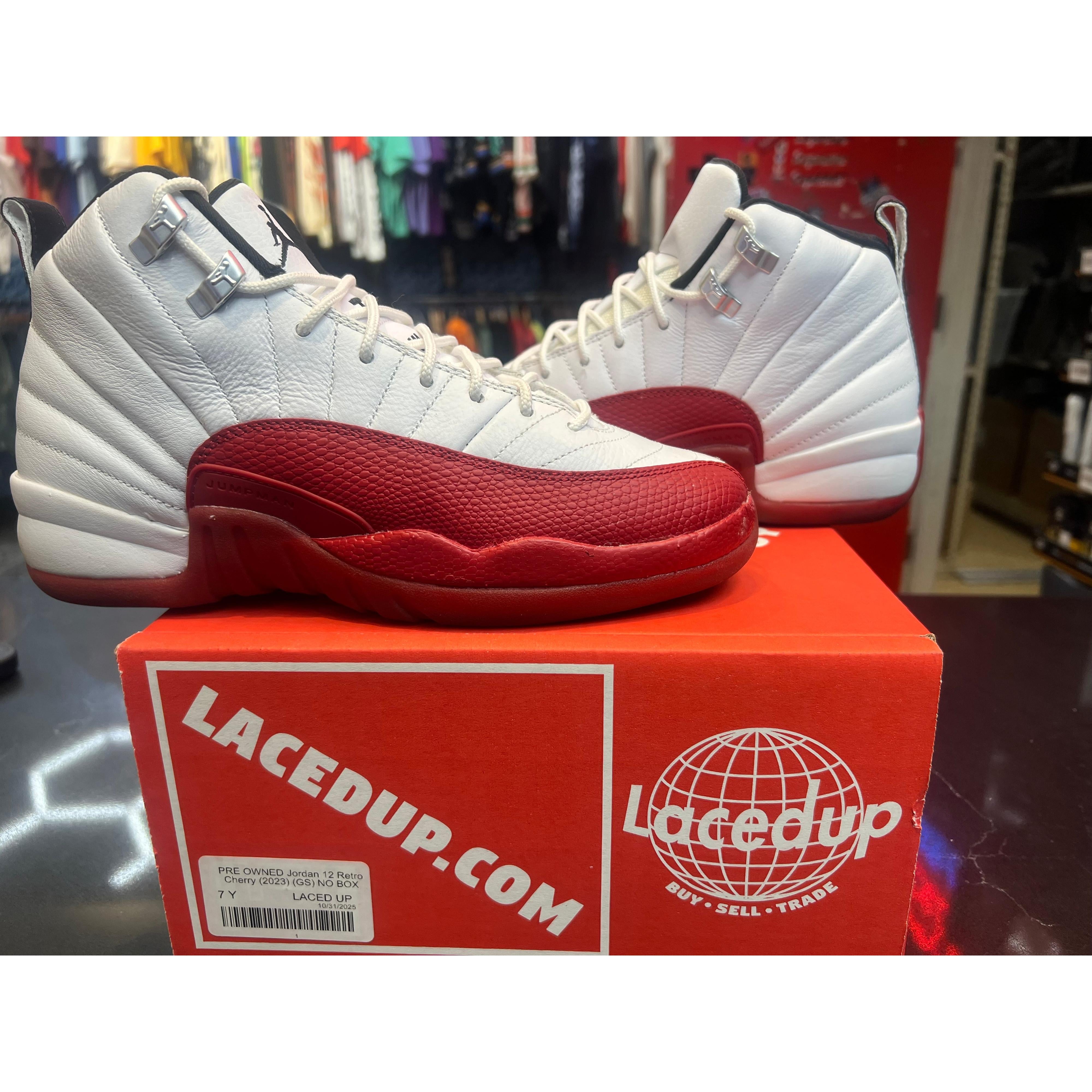 PRE OWNED Jordan 12 Retro Cherry (2023) (GS) NO BOX