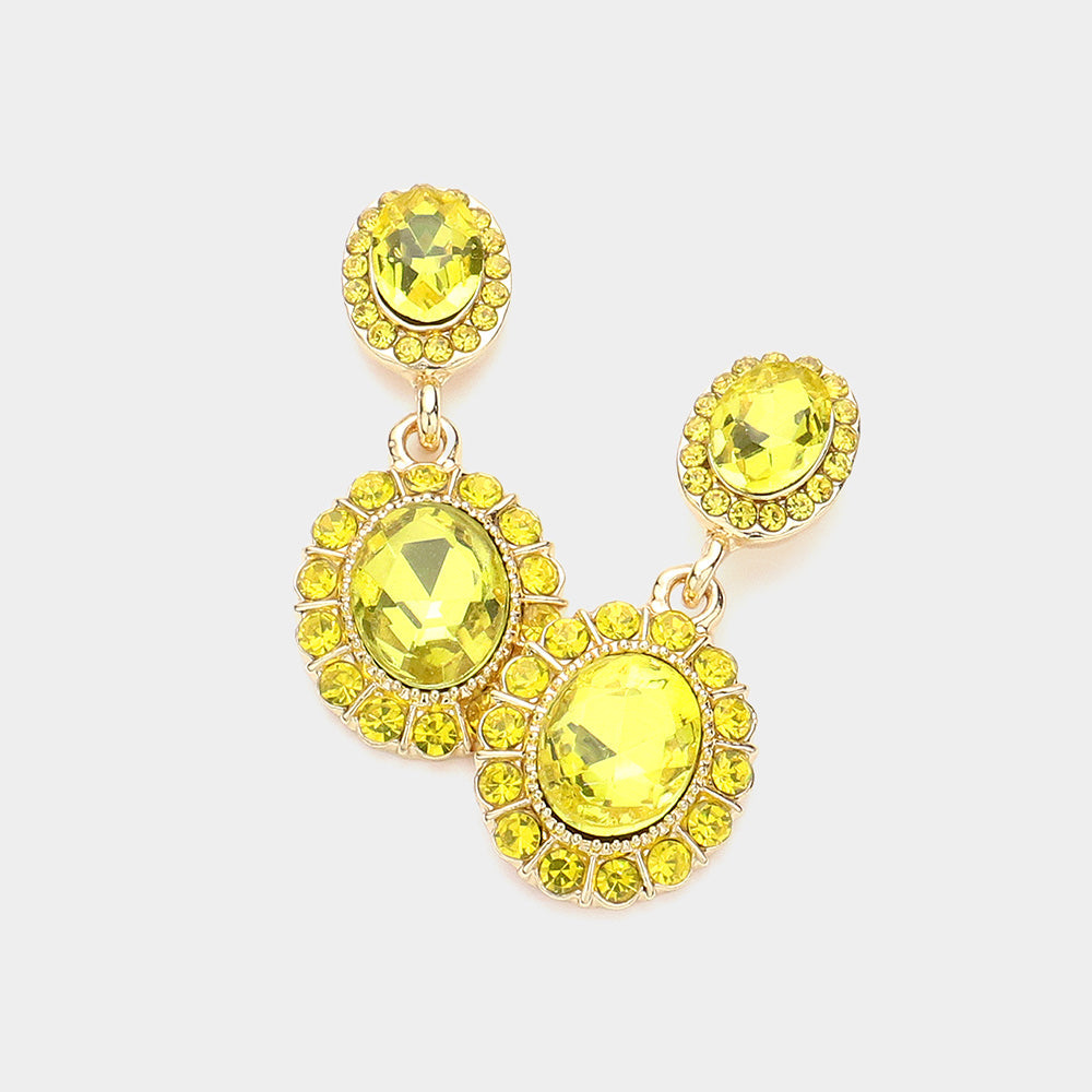 Crystal Rhinestone Drop Evening Earrings