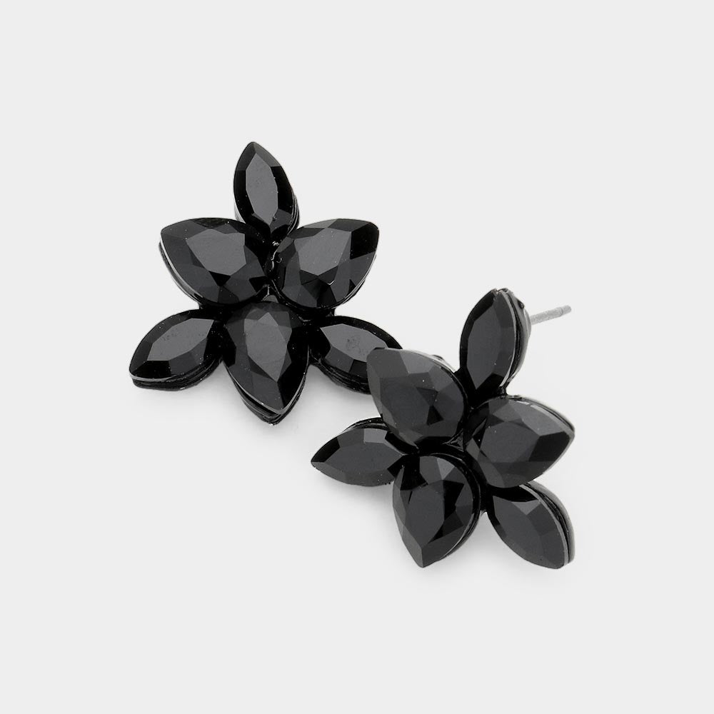 Marquise Teardrop Stone Cluster Evening Stud Earrings