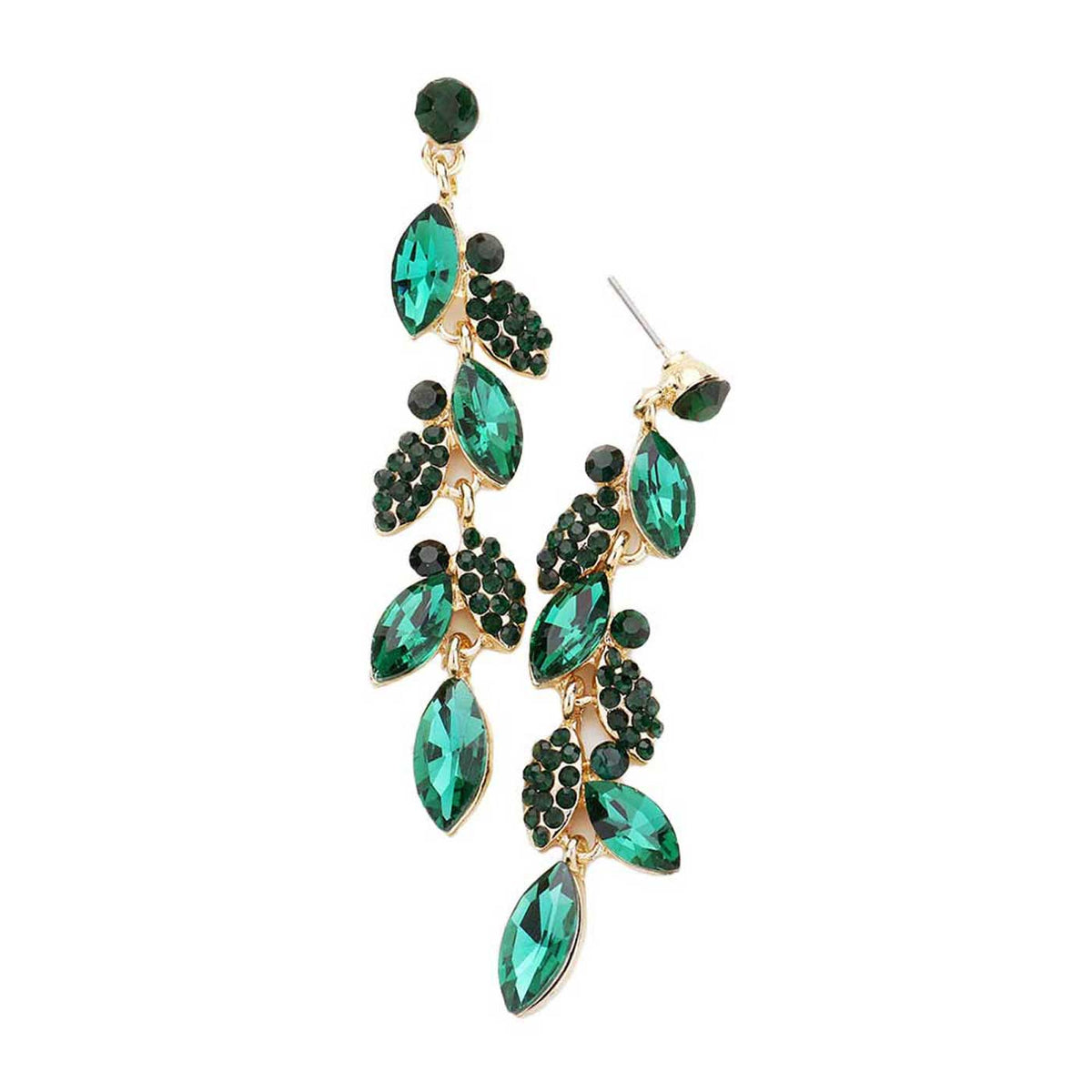 Crystal Marquise Cluster Drop Evening Earrings
