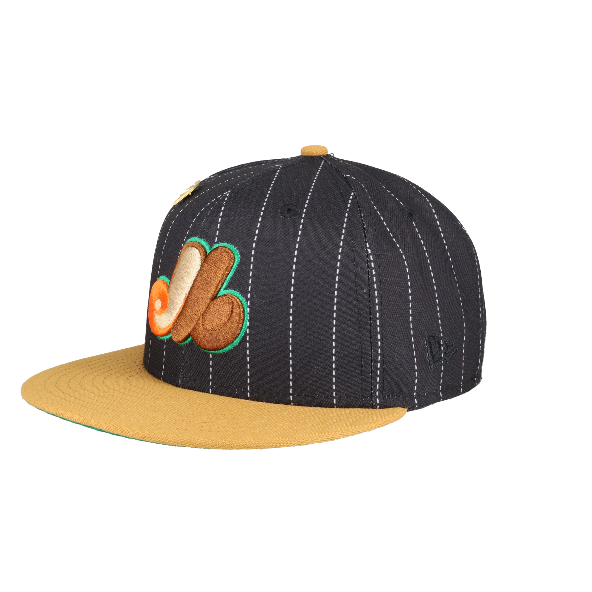 Montreal Expos Pinstripe Olympic Stadium Patch Fitted Hat