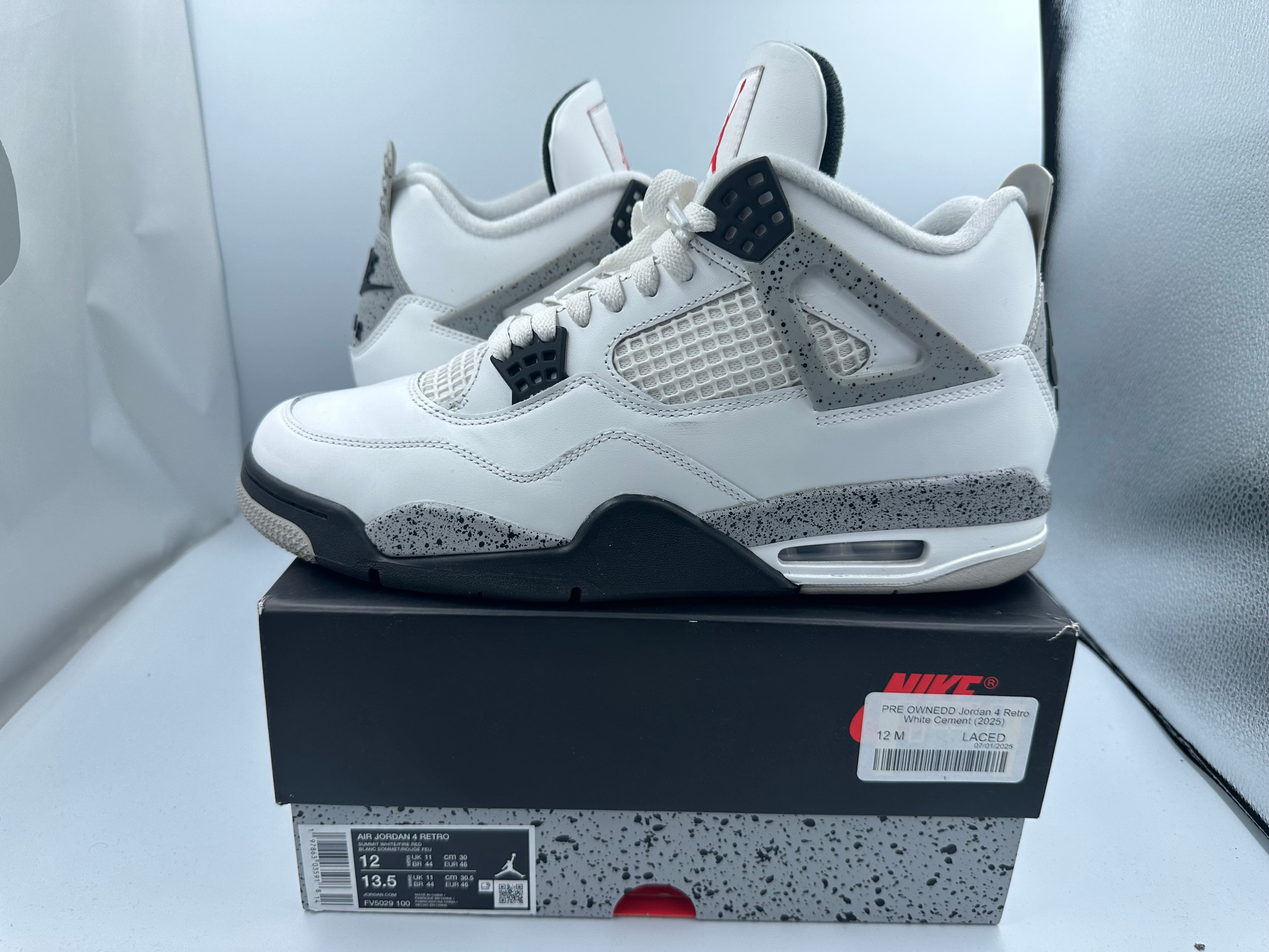 PRE OWNEDD Jordan 4 Retro White Cement (2025)