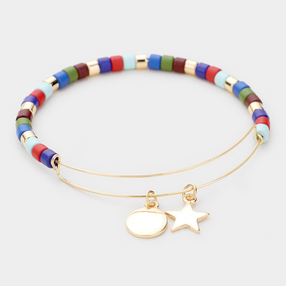 Star Metal Charm Bead Bracelet