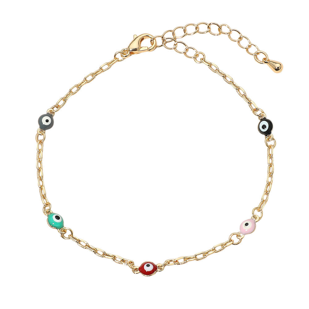 Evil Eye Bead Station Bracelet