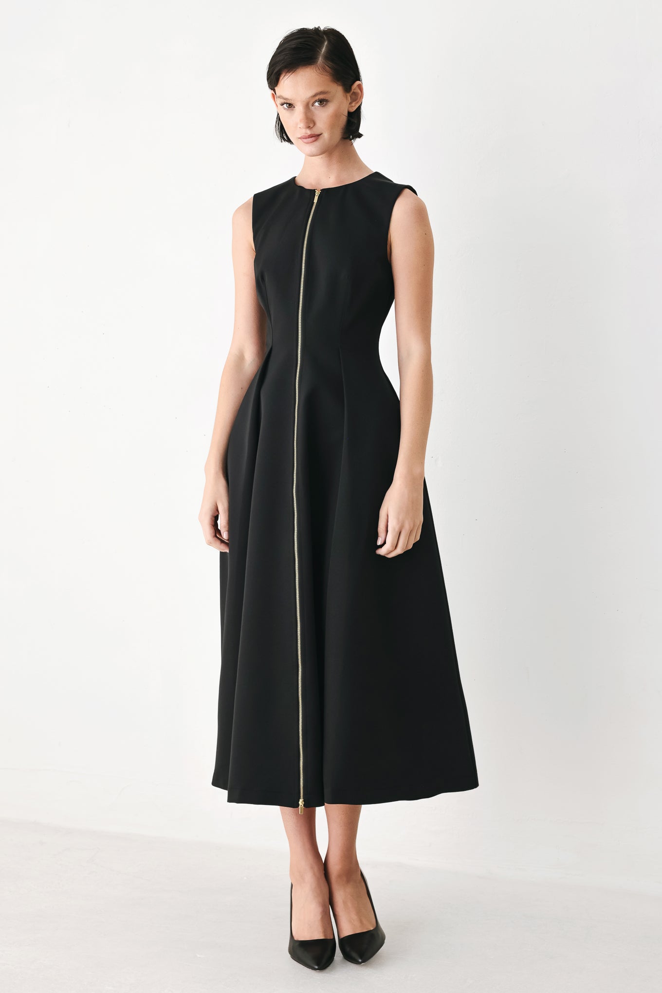CLAY MODERN SWAY WOVEN MIDI DRESS