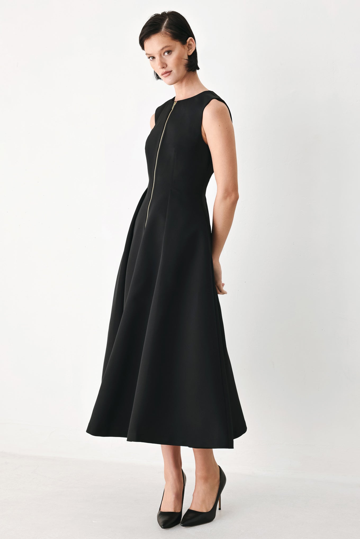 CLAY MODERN SWAY WOVEN MIDI DRESS