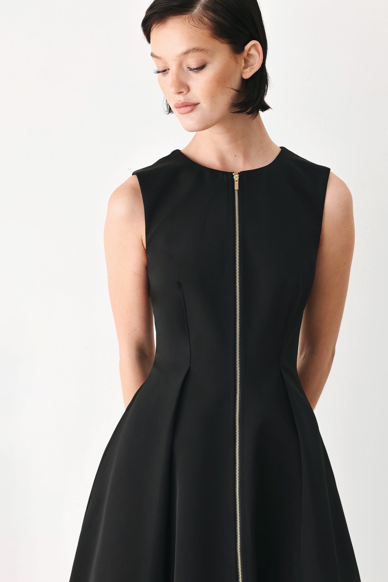 CLAY MODERN SWAY WOVEN MIDI DRESS