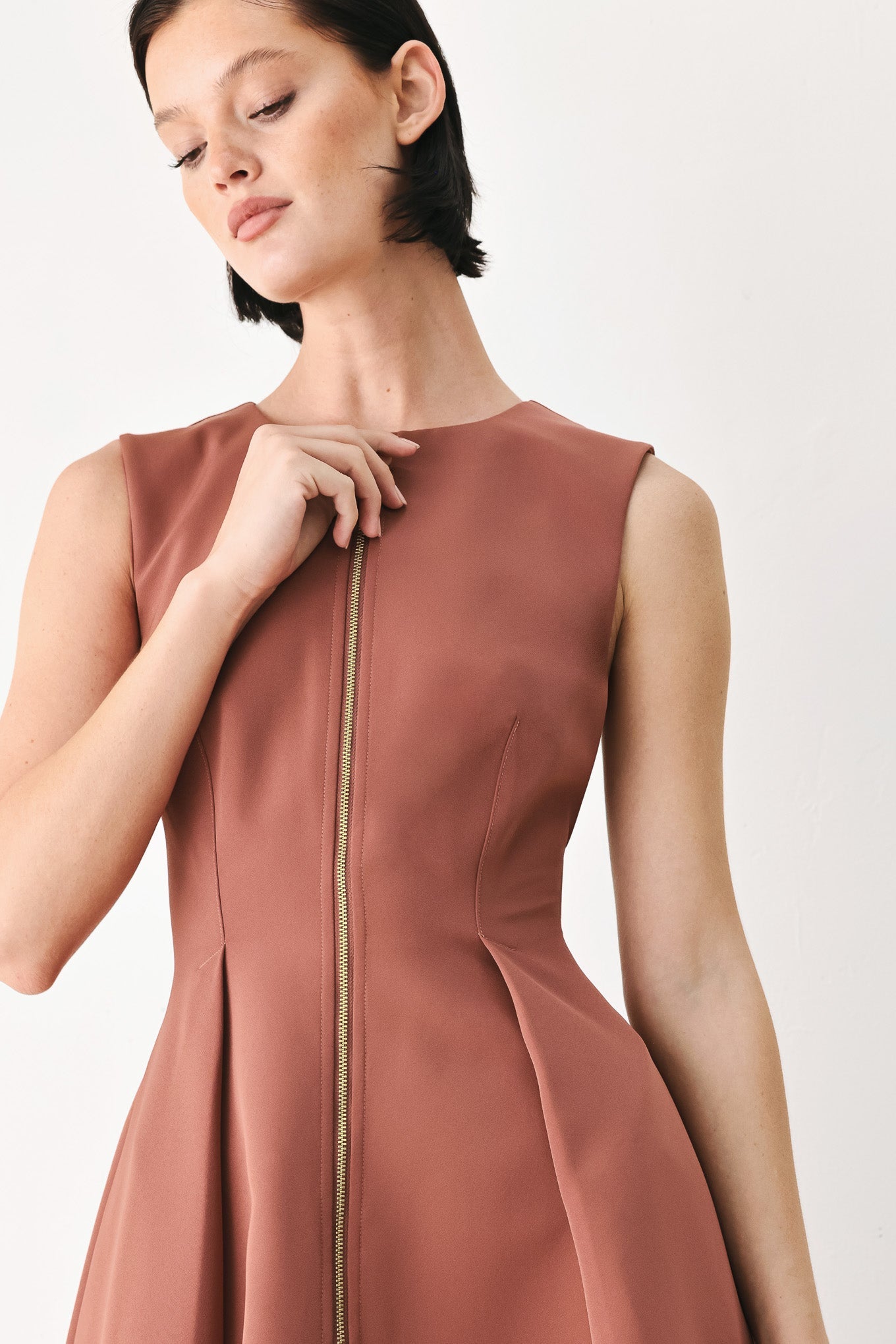 CLAY MODERN SWAY WOVEN MIDI DRESS
