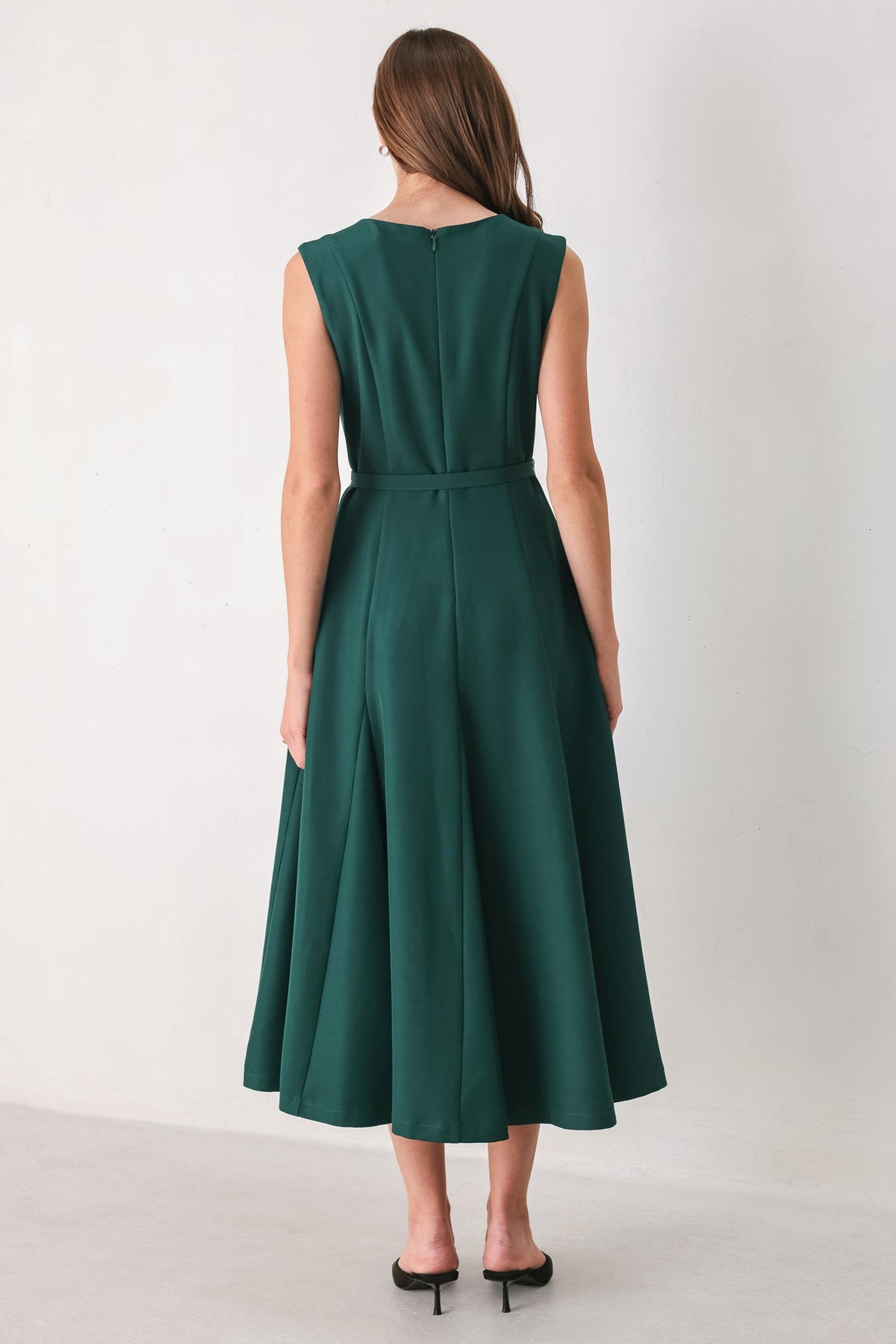 HAZELNUT BALLET WOVEN MIDI DRESS