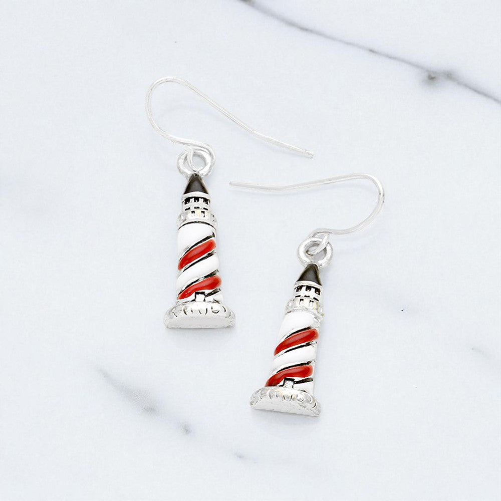 Enamel lighthouse earrings