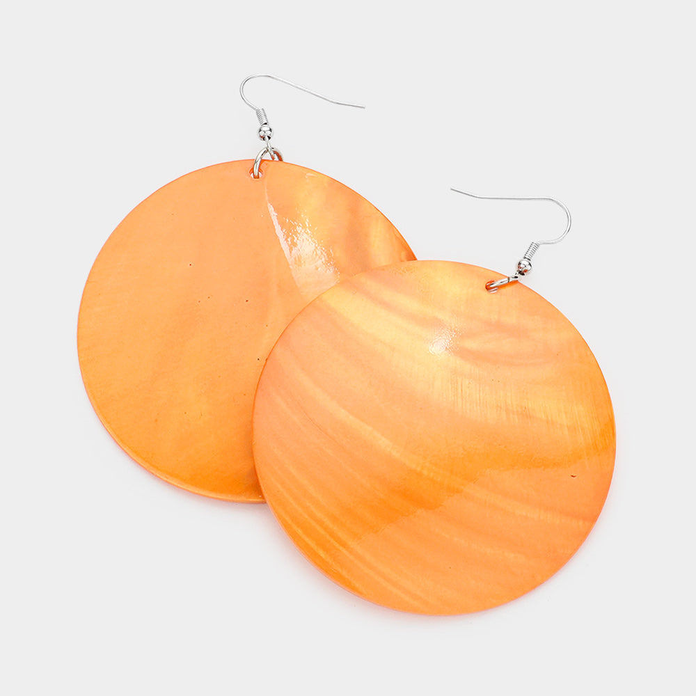 Women's Shell Circle Dangle Earrings