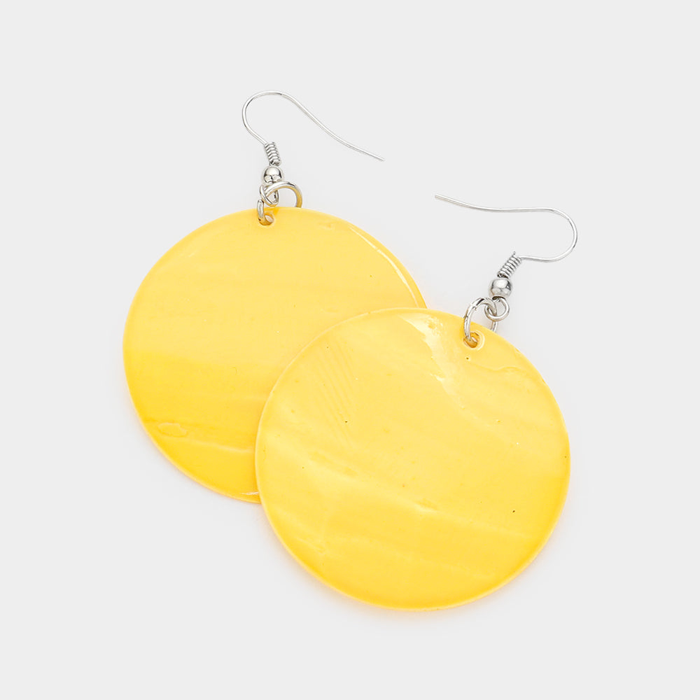 Women's Shell Circle Dangle Earrings