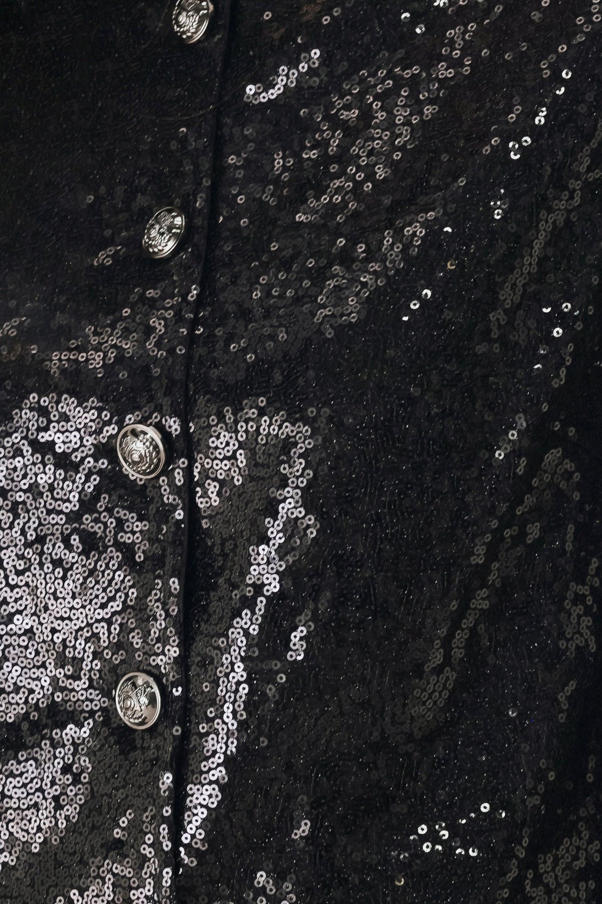 MIDNIGHT DISCO BLACK SEQUIN CROPPED JACKET