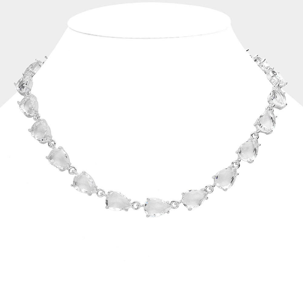 Teardrop Cluster Link Necklace