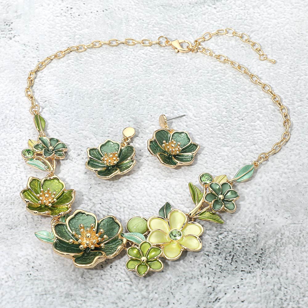 Floral Link Statement Necklace