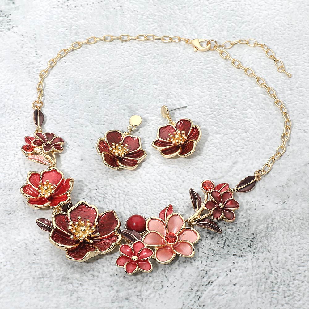 Floral Link Statement Necklace