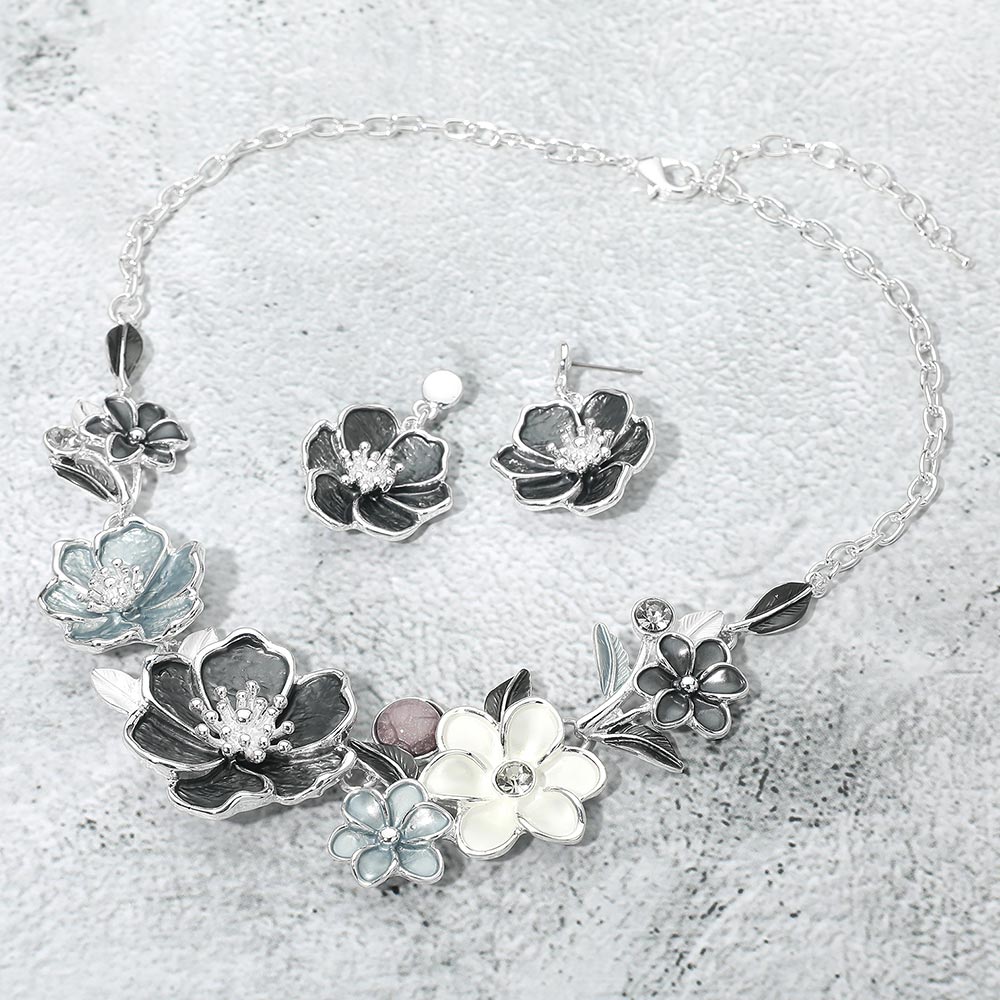 Floral Link Statement Necklace