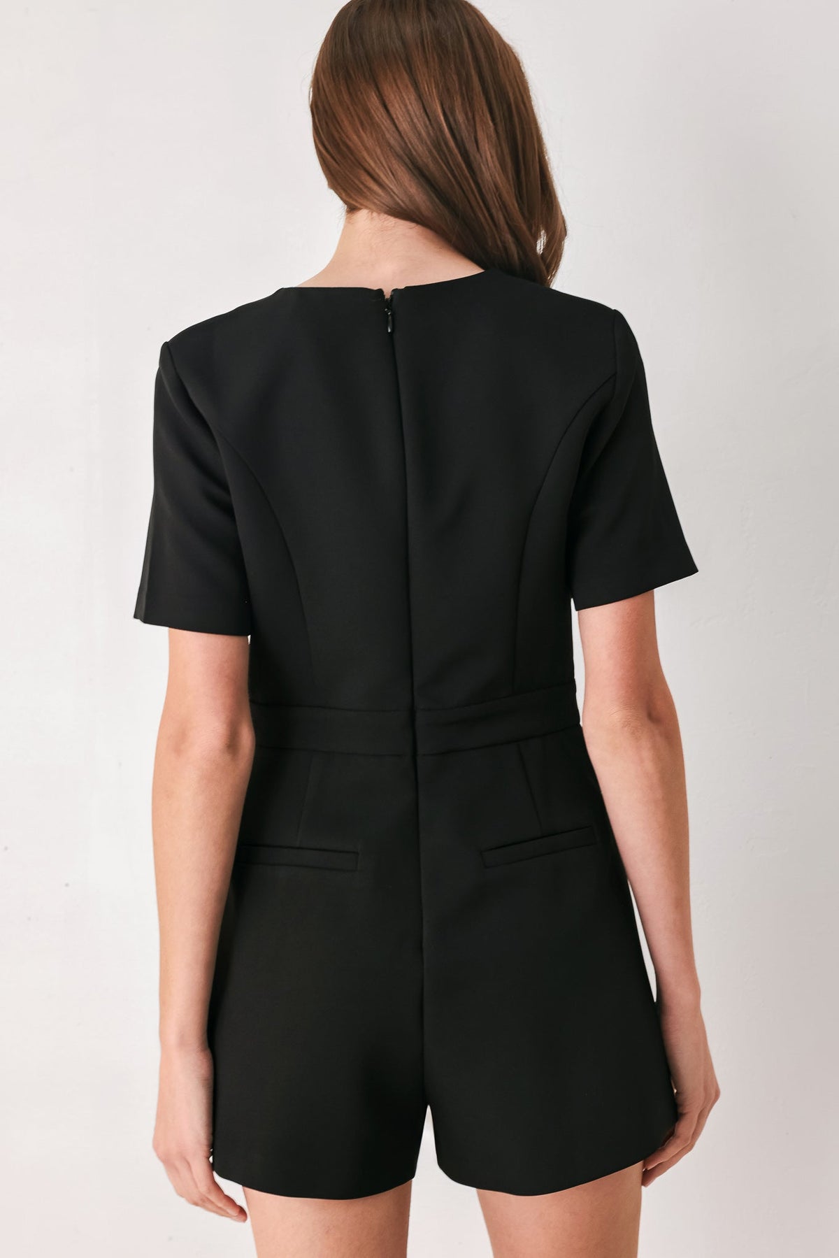 BOW AFTER DARK BLACK KEYHOLE ROMPER