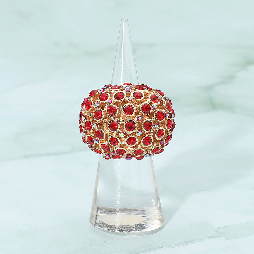 Rhinestone Paved Dome Stretch Statement Ring