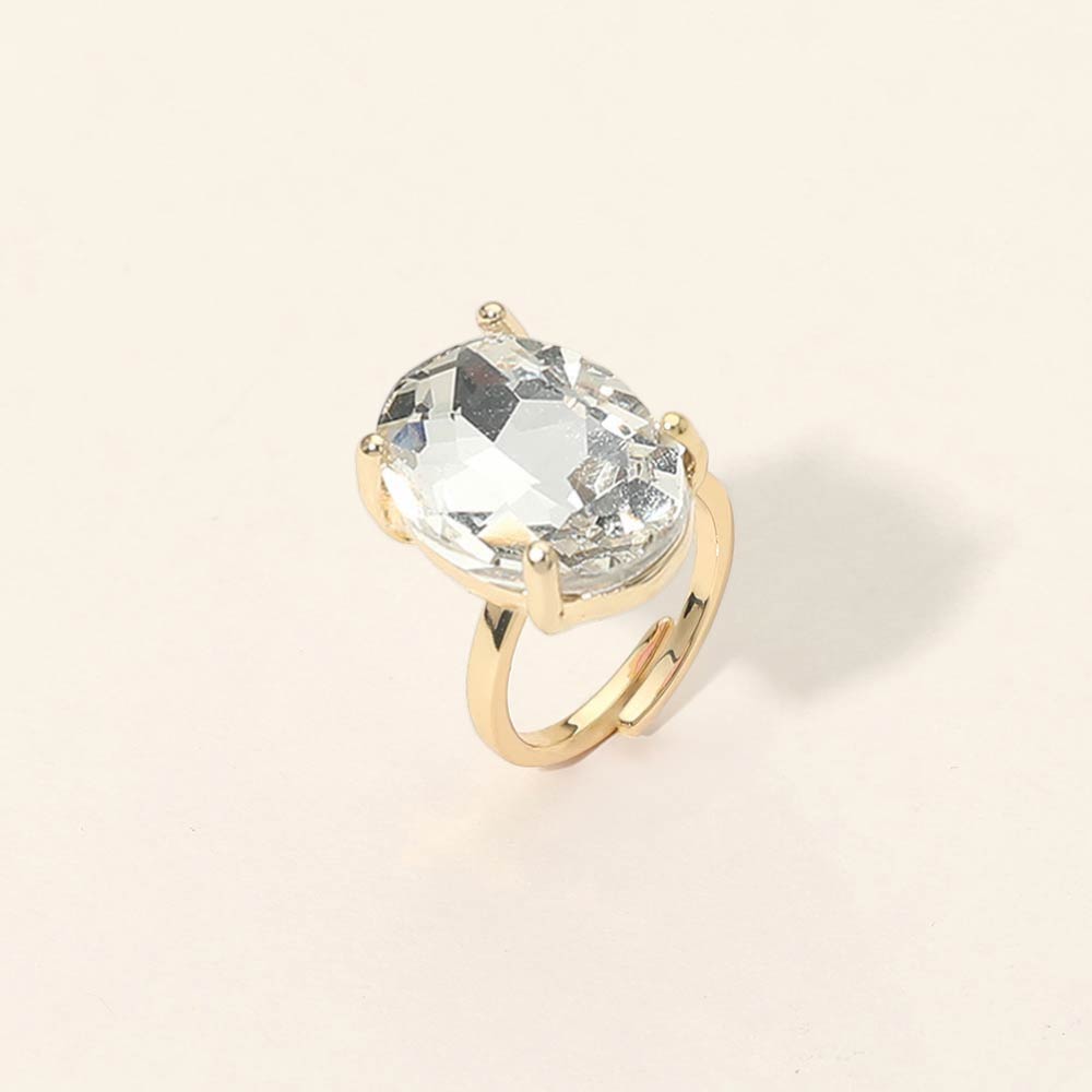 Women's Bold Oval Stone Cluster Accent Adjustable Ring