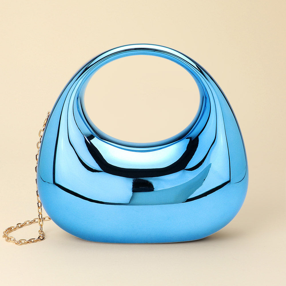 Metallic Acrylic Crescent Handbag