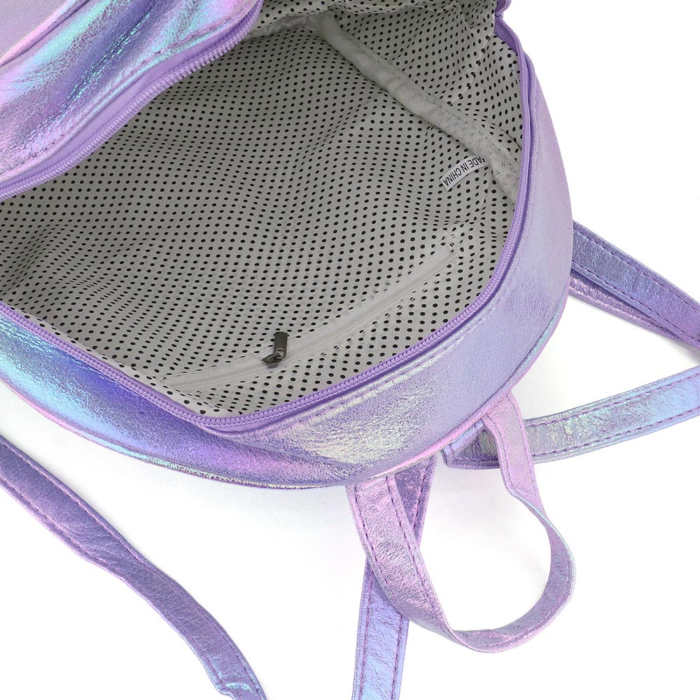 Fuzzy Unicorn Metallic Backpack Bag